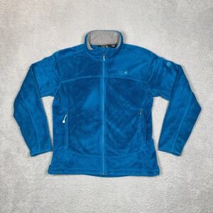 Mountain Hardwear Womens Blue Fleece Full Zip Jacket OL3866 Large Mock Neck